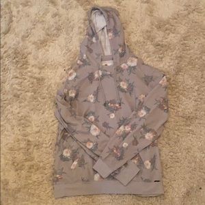Gray floral hoodie